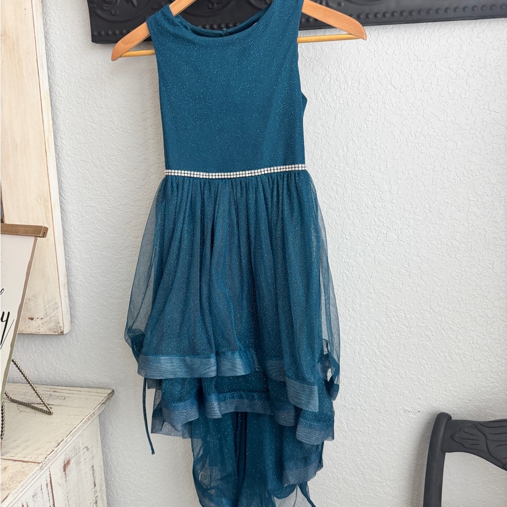 Speechless Kids Teal Glitter Dress.     (E)